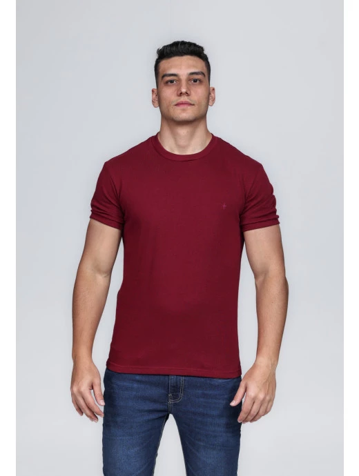 CAMISETA MASCULINA GOLA CARECA 100% ALGODÃO MARSALA COMPACT