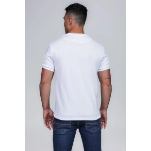 CAMISETA MASCULINA GOLA CARECA 100% ALGODÃO BRANCA COMPACT