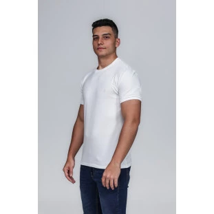 CAMISETA MASCULINA GOLA CARECA 100% ALGODÃO PÉROLA CONFORT
