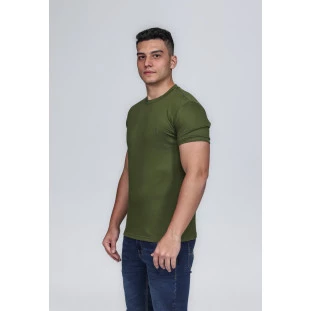 CAMISETA MASCULINA GOLA CARECA ALGODÃO PIMA VERDE
