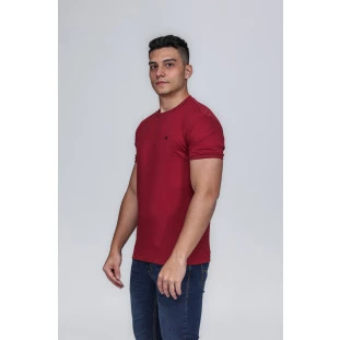 CAMISETA MASCULINA GOLA CARECA ALGODÃO PIMA MARSALA