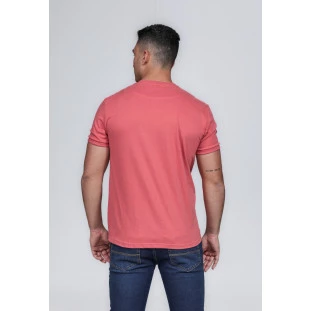 CAMISETA MASCULINA GOLA PORTUGUESA 100% ALGODÃO GOIABA