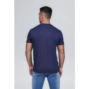 CAMISETA MASCULINA GOLA V 100% ALGODÃO AZUL MARINHO CONFORT