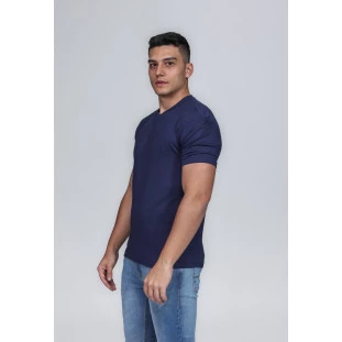 CAMISETA MASCULINA GOLA CARECA 100% ALGODÃO AZUL MARINHO CONFORT
