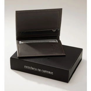 CARTEIRA MASCULINA ANTIFURTO EM COURO LEGÍTIMO CHOCOLATE CAPRI