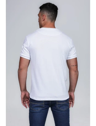 CAMISETA MASCULINA GOLA CARECA 100% ALGODÃO BRANCA COMPACT