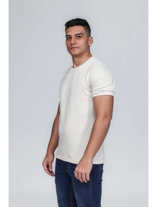 CAMISETA MASCULINA GOLA CARECA 100% ALGODÃO AREIA BARCELONA