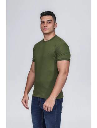 CAMISETA MASCULINA GOLA CARECA 100% ALGODÃO VERDE COMPACT