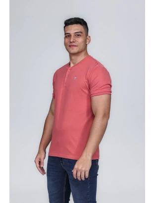 CAMISETA MASCULINA GOLA PORTUGUESA 100% ALGODÃO GOIABA