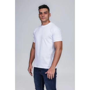 CAMISETA MASCULINA GOLA CARECA 100% ALGODÃO BRANCA COMPACT