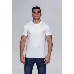 CAMISETA MASCULINA GOLA CARECA 100% ALGODÃO PÉROLA CONFORT