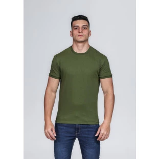 CAMISETA MASCULINA GOLA CARECA 100% ALGODÃO VERDE COMPACT