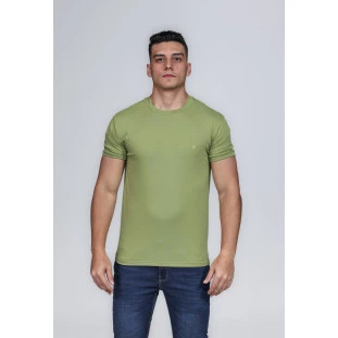 CAMISETA MASCULINA GOLA CARECA 100% ALGODÃO VERDE CONFORT