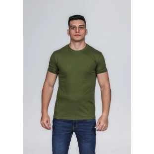 CAMISETA MASCULINA GOLA CARECA ALGODÃO PIMA VERDE