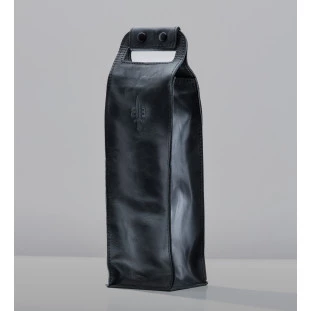 PORTA VINHO EM COURO LEGÍTIMO CHUMBO ITALY