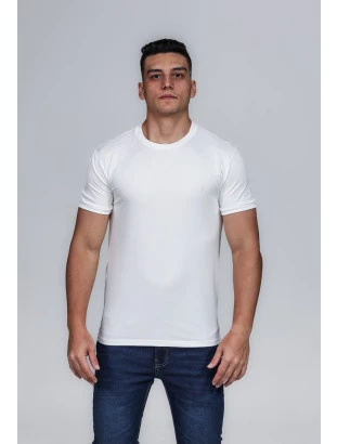 CAMISETA MASCULINA GOLA CARECA 100% ALGODÃO PÉROLA CONFORT