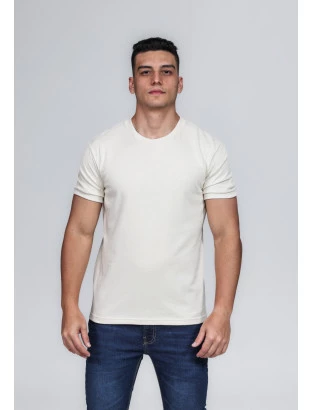 CAMISETA MASCULINA GOLA CARECA 100% ALGODÃO AREIA BARCELONA