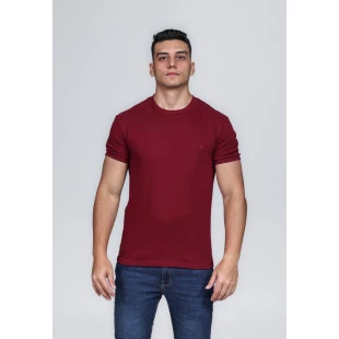 CAMISETA MASCULINA GOLA CARECA 100% ALGODÃO MARSALA COMPACT